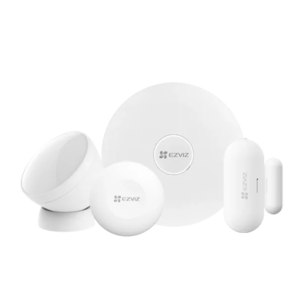 Kit de Alarma EZVIZ Inalámbrico / Incluye: 1 Hub, 1 Sensor PIR, 1 Contacto Magnético y 1 Smart Botón / Configuración y Visualización por App Móvil EZVIZ / Protocolo Zigbee