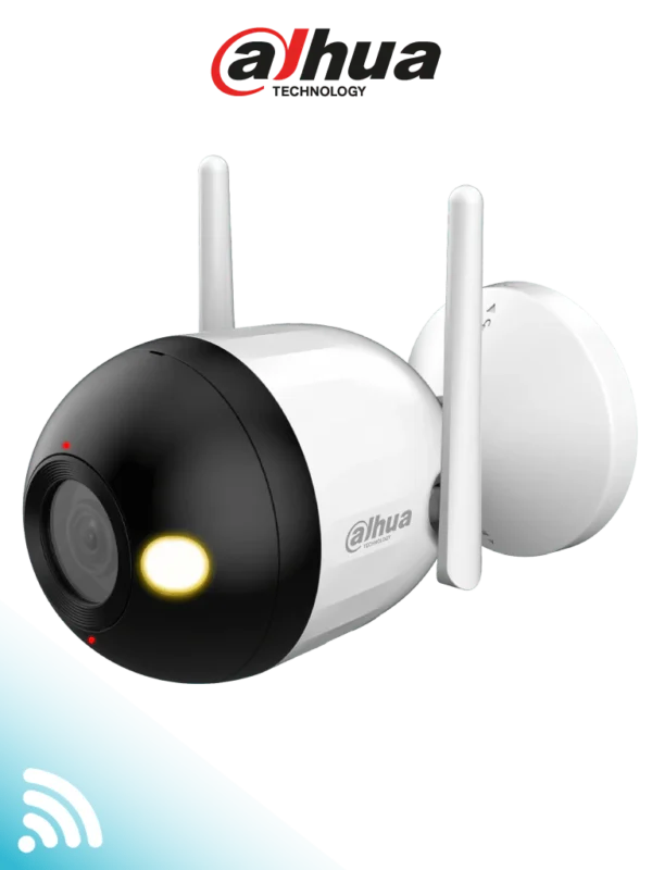 Cámara DAHUA IP Bullet WiFi de 4 Megapíxeles con Dual Light, disuasión activa, audio bidireccional (micrófono y altavoz), Full Color hasta 30 metros, H.265, luz cálida, DWDR y ranura MicroSD