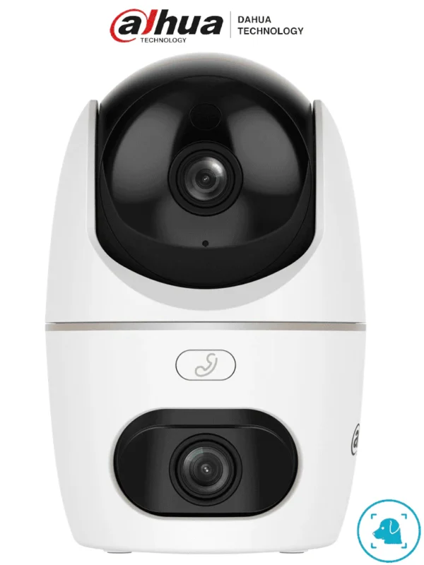 Cámara DAHUA IP PT Dual de 10 Megapíxeles Hero 2 Lentes de 3k 30 de IR y Luz Visible Botón de Llamada Audio 2 vías Detección de Humanos y Mascotas Disuasión activa AutoTracking Ranura MicroSD (H5D-5F) - DH-HPT1539DD-STW-5E2-IL - DHT0060117