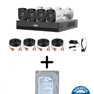 Kit 4 Camaras SAXXON HDCVI 1080P/ 4 Cámaras B20P 2.8mm Apertura Hasta 100°/ Grabador Soporta Hasta 5 Canales IP y Detección de Movimiento Inteligente/ Policarbonato +HDD 500GB