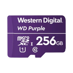 Memoria microSD de 256 GB PURPLE, Especializada Para Videovigilancia, 10 VECES MAYOR DURACIÓN - WD256MSD