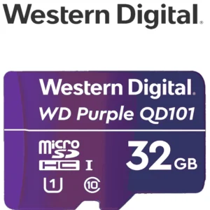 WESTERN WDD032G1P0C Memoria de 32GB Micro SDHC Linea Purple Clase 10 U1 Lectura 50MB Escritura 40MB Especializada para Videovigilancia - WDD032G1P0C