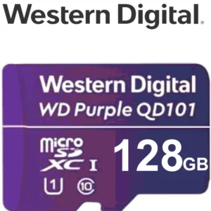WESTERN WDD128G1P0C Memoria de 128GB Micro SD Linea Purple Clase 10 U1 Lectura 50MB Escritura 40MB Especializada para Videovigilancia - WDD128G1P0C
